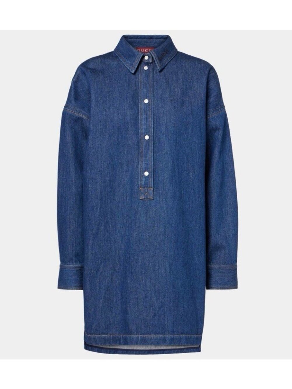 NWT Gucci Cotton Shirt 44 Ladies' Navy Blue 812609 embroidered denim Oversize